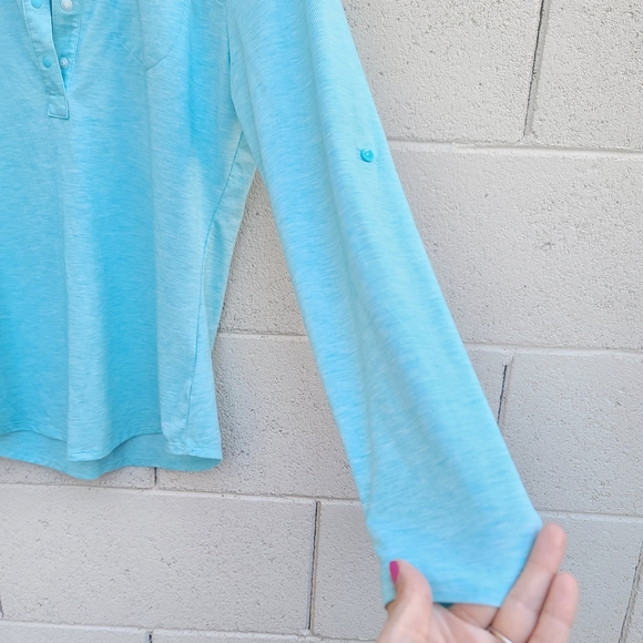 SIMMS | Women's Drifter Tech Henley in Turquoise Size Small - Picture 9 of 16